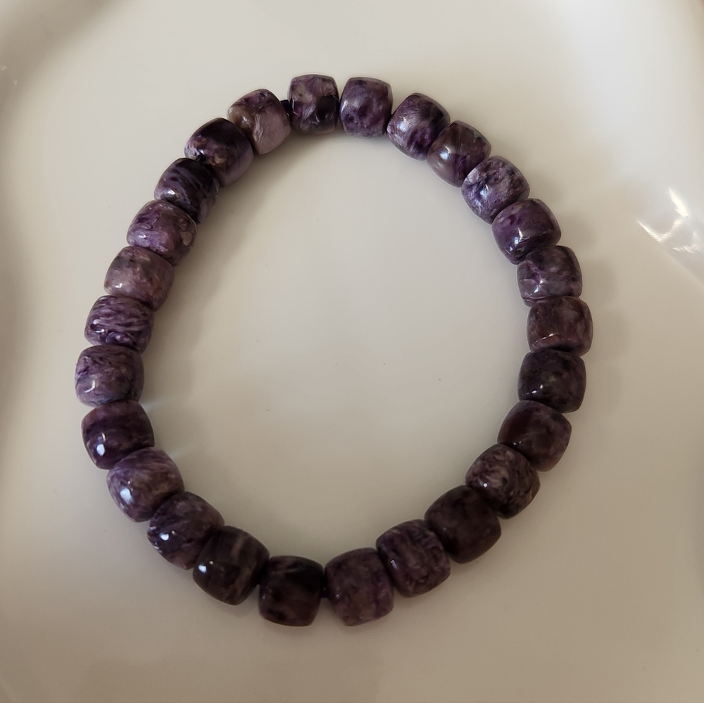 Stretchy Beaded Charoite Bracelet